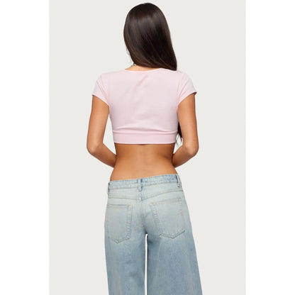 Cecey Button up Crop Top