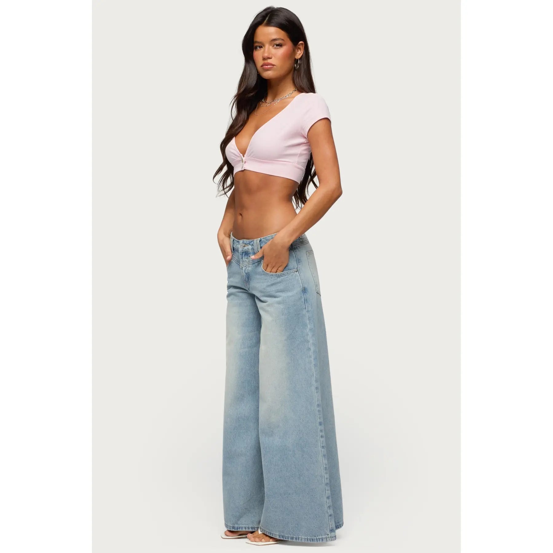 Cecey Button up Crop Top